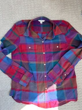 L.L. Bean Multicolor Plaid Button-Down Shirt